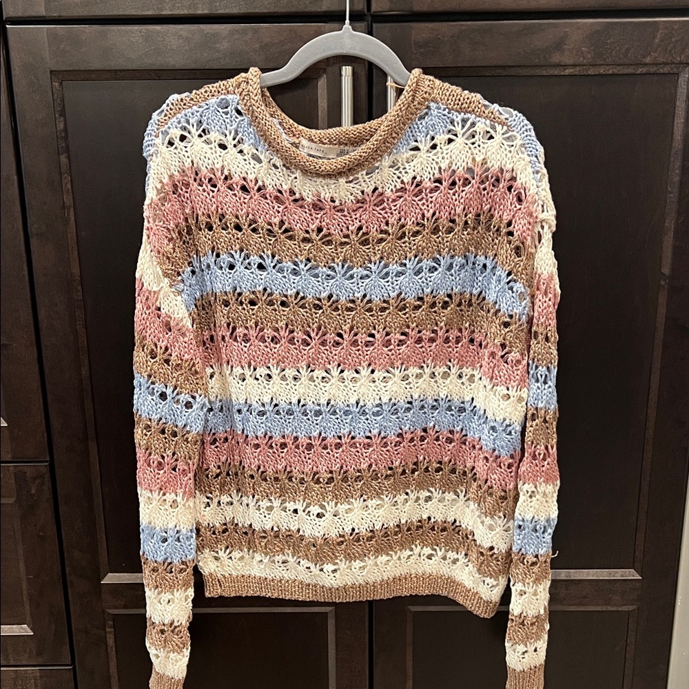 Black Tape Multicolor Crochet Sweater never worn. Just tried on